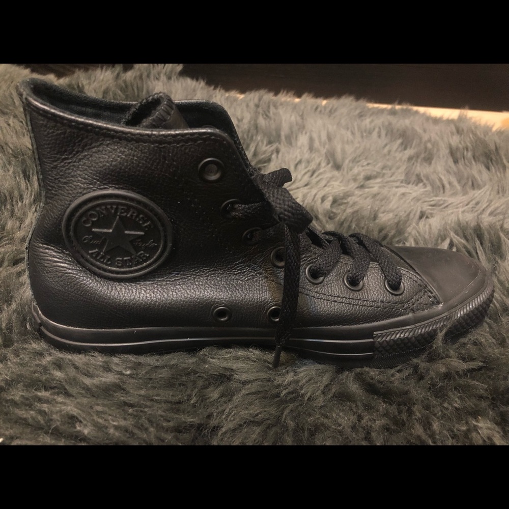 Leather high top converse